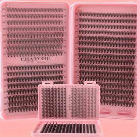 Resim 200/640 Adet DIY Takma Kirpik Seti, 0.05mm Rus DD Rulo, Kalın ve Yoğun, C & D Karışık Stil, Uzunluk 10-18mm, Yeniden Kullanılabilir, Kolay Uygulama, Başlangıç Seviyesi ve Günlük Kullanım İçin Uygun - Hipoalerjenik 