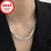Resim Günlük Kullanım ve Partiler İçin Uygun Düşük Hassasiyetli Zincir Tasarımlı 925 Gümüş Kolye 