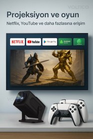 Resim Voltico Android Projeksiyon Cihazı - Ultra HD, WiFi 6, Oyun ve Eğlence Keyfi 