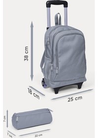 Resim Coral High Kids Lavanta Su Yeşili Unicorn Desenli Çekçekli 2'li Çanta Seti Set0223929 