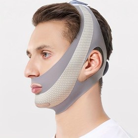 Resim Erkekler için V-Line Şekillendirici Maske - Yeniden Kullanılabilir, Zayıflatan & Çift Çene Azaltıcı, Nefes Alabilir Kompresyon Yüz Kaldırma Kayışı, Koku Yok, Artırılmış Stabilite için Altıgen Tutma Pedleri ile 