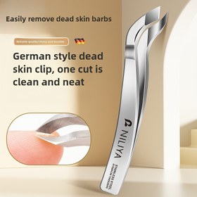 Resim NiLiYa Profesyonel Paslanmaz Çelik Ölü Deri Cımbızı Bıçaklı - Tırnaklar, Manikür Etleri & Kaşlar için Alman Tarzı Hassas Düzeltme, Ergonomik Sap 