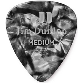 Resim Jim Dunlop 483r02md 3 Adet Gitar Penası Genuine Celluloid Black Pearloid Medium 