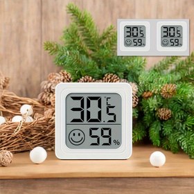 Resim Ev ve Araba için 2 Adet Dijital Termometre Higrometre - Büyük LCD Ekranlı, Pil ile Çalışan, Doğru Sıcaklık & Nem Ölçer, Şarj Edilemez, Beyaz, Nem Ölçüm Cihazı 