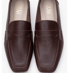 Resim Luvi Shoes Morne Kahverengi Cilt Hakiki Deri Kadın Loafer Ayakkabı Kahverengi Deri 