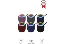 Resim Torima Bluetooth Hoparlör Rgb Işıklı USB FM Destekli Radyo D10 Açık Mavi 