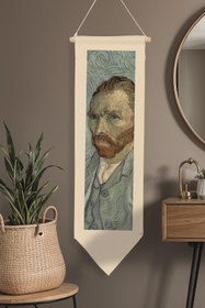 Resim Van Gogh Duvar Halısı, Sanat Serisi Dekor, 100cm Kanvas Flama Askılı Duvar Örtüsü NO:740 - Renkli - 11 / 30 x 100 
