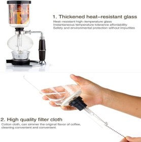 Resim Genel Markalar Vakumlu Kahve Makinesi Sifon Kahve Makinesi Japon Tarzı Vakumlu Cam Sifon Sıyırıcı 1-3 Bardak Sifon 