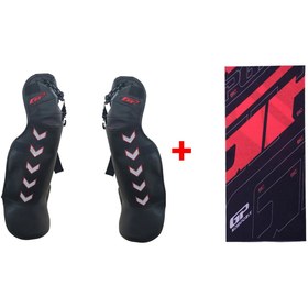 Resim GP KOMPOZİT Universal Bacak Koruma Örtüsü Siyah-Kırmızı (1 Adet Boyunluk Hediye) 