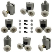 Resim Duşakabin Tekerleği Rulman 8 Li Set Teker Çapı 22 Mm Gri 