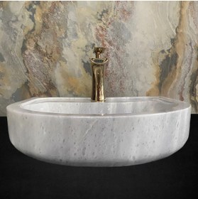 Resim SİPAHİMARBLE Afyon Bulutlu Batarya Çıkışlı Geniş Lavabo 