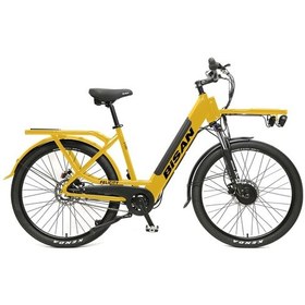 Resim Bisan Felicity Elektrikli Bisiklet 50 Cm Disk Fren 27,5 Jant 7 Vites Cat Sarı Siyah Sarı 