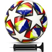 Resim Telvesse Futbol Topu Neon Şampiyonlar Ligi Pompalı Set Dayanıklı Sert Zemin Halı Saha Topu 061 