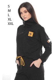 Resim 02Lady Fashion Kadın Eşofman Takımı Yarım Fermuarlı Komando Cepli Iki Iplik 