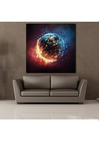 Resim Dünya Temalı Kanvas Tablo 80x80cm 