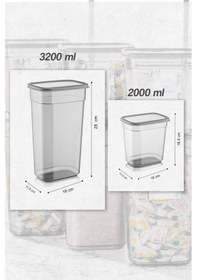 Resim 8'li Mega Set Elina Dikdörtgen Deterjan Saklama Kabı Tablet Deterjan Saklama Kutusu 4x 3,2 Lt-2 Lt 