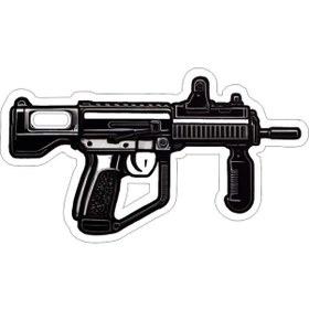 Resim 14x8 Cm Uzi Sticker Laptop Kask Araba Motor Sticker 