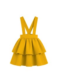 Resim Kız Çocuk Helen Sarı Askılı Kat Kat Bağlama Jile Elbise 