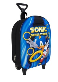 Resim Newfull Çekçekli Sonic Erkek Anaokul Sırt Çantası-mavi Siyah 