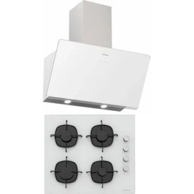 Resim Sılverlıne Ikili Ankastre Set (Soho 3457 Beyaz 60 cm Davlumbaz A Enerji + CS5335W01 Beyaz Ankastre Emaye Izgaralı Ocak ) 