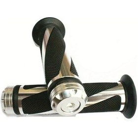 Resim Chuangyinshop Silvery Universal Motosiklet 22mm 7/8 Anti Kaydırmaz Handlebar Grip Honda Yamaha Suzuki Kawasaki Dirt Bike 