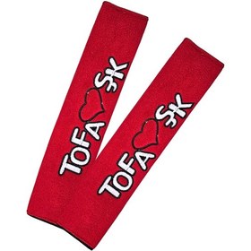 Resim Tofaş Şahin Doğan Kartal Uyumlu Araç Emniyet Kemer Kılıfı / Kırmızı Polar Tofaşk Nakışlı Tasarım 