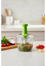 Resim Xxl Basmali El Rondosu Sebze Meyve Doğrayıcı 2,5 Lt 2 Parça Yeşil 