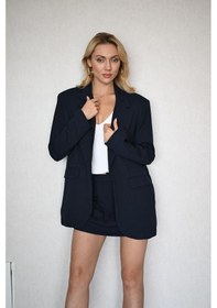 Resim Lemajh Blazer Ceket Şort Takım-lacivert Lacivert 