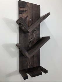 Resim Doğal Ahşap 2 Şişe 2 Kadeh Bölmeli Şaraplık, Venge 