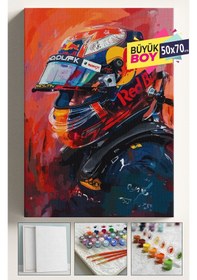 Resim Sayılarla Boyama Seti Numaralı Tuval Fırça Boya Dahil Kasnaklı Set 50x70 Cm - F1moto 