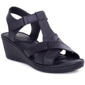 Resim Ghattix 12 Hakiki Deri Yumuşak Kadın Sandalet 