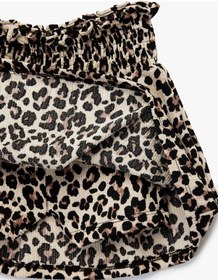 Resim Koton Leopar Desenli Gipeli Mini Şort Etek Bej Desenli 6wmg70001ak Ekru Desenli 