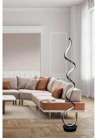 Resim Koal Avize Lara Lambader Siyah Renk Modern Tasarım Gün Işığı Led Salon - Yatak Odası Led Lambader Siyah 