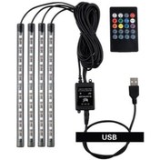 Resim Usb Girişli 9 Ledli Araç Içi Sese Duyarlı Rgb Led Aydınlatma 