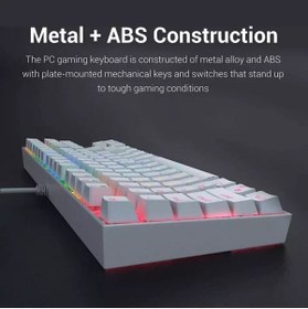 Resim VOOKA Trol Red Switch Mini Rgb Oyun Klavyesi Gaming Mekanik 62 Tuşlu 18 Led Usb Type-c Kablosu Beyaz LCD 