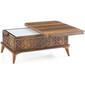 Resim Akıllı Laptop Sehpa Yemek Masası Orta Sehpa Ceviz - Antrasit 