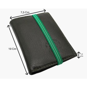 Resim Westpolo Hakiki Deri Bol Şeffaf Kart Bölmeli Lastikli Unisex Kartlık - Haki Haki 