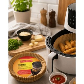 Resim 100 Parça Airfryer Kağıdı Tek Kullanımlık Temiz Pişirme Kağıdı 