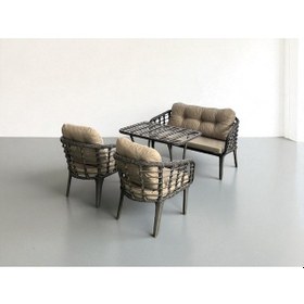 Resim Kartepe 2 1 1 Rattan Bahçe Balkon Takımı Gri 
