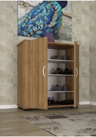 Resim 2 Kapaklı 4 Raflı Ayakkabılık Beyaz 