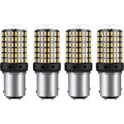 Resim Gorgeous Adet 3014 144SMD Canbus Ampul P21W 1157 BAY15D Araba LED Ampul Gündüz Çalışan Dönüş Sinyali Ampul Süper Parlak Sarı Işık (Yurt Dışından) 