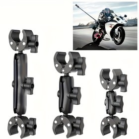 Resim Sağlam Çift Süper Kelepçe Montajı - Ayarlanabilir Düğmeler ve 360° Dönebilen Başlık ile Çok Amaçlı Kelepçe: Fotoğraf Stüdyosu, Işık Standı, Reflektör, Bayrak Tutucu, Motosiklet, Bisiklet, Çapraz Bar Aksesuarları için Esnek Konumlandırma, Sağlam Metal Yapı 