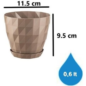 Resim Omnipazar So-krt Dekoratif Kristal Saksı Takımı 5'li Set Mocha 
