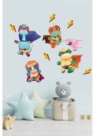 Resim Crevidi Sevimli Süper Dinazorlar Çocuk Odası Duvar Stickeri 