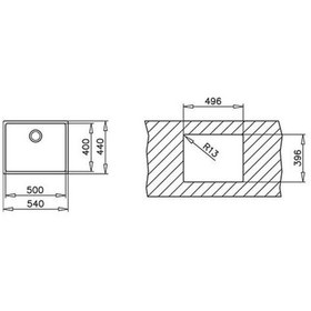Resim Teka Be Linea 50.40 Tezgah Altı Paslanmaz Çelik Mutfak Eviyesi 