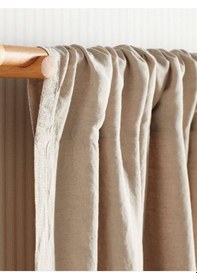 Resim Keten Döngülü Perde Açık Bej 