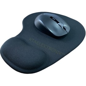 Resim ATAELEKTRONİK Kaliteli Siyah Ergonomik Jel Bilek Destekli Bileklikli Mouse Pad Ped Maus 