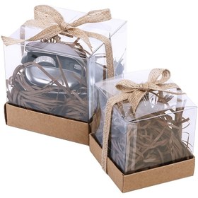 Resim 10 Adet Şeffaf Plastik Hediye Kutusu - Rustik İp Kurdeleli, Düğün Hediyeleri, Parti Aksesuarları ve Küçük Hediyeler İçin - Yeniden Kullanılabilir Dekoratif Paketleme Malzemeleri, Etkinlik Süslemeleri, DIY El Sanatları 