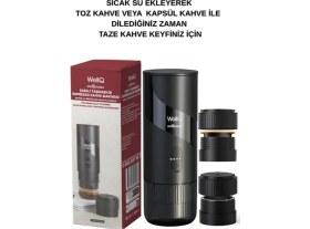 Resim WELLQ Wellpresso Taşınabilir Şarjlı Espresso Kahve Makinesi 