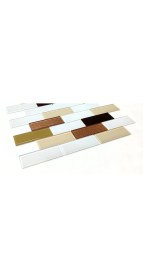 Resim MozaiKristaL Mutfak Tezgah Arası Kristal Cam Mozaik. Karodaki Cam Ölçüleri: 36X98X4 Mm. Karo Ölçüsü: 30X30CM. ( - 1 M2 Fiyatıdır ) 